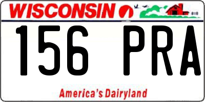 WI license plate 156PRA