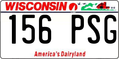 WI license plate 156PSG