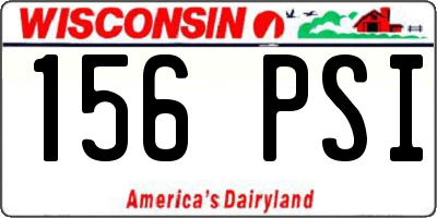 WI license plate 156PSI
