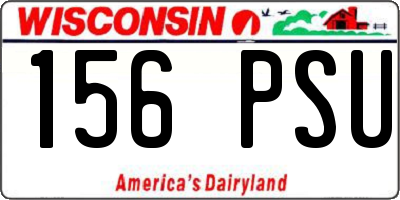 WI license plate 156PSU