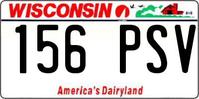 WI license plate 156PSV