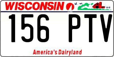 WI license plate 156PTV