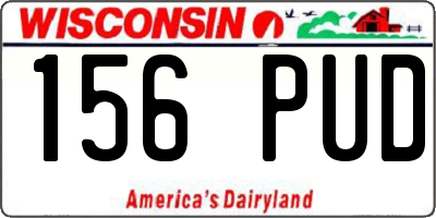 WI license plate 156PUD