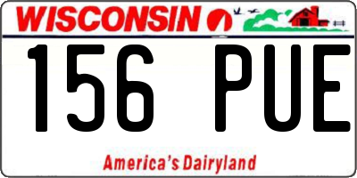 WI license plate 156PUE