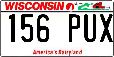 WI license plate 156PUX