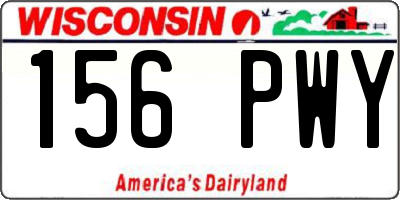 WI license plate 156PWY