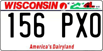 WI license plate 156PXO