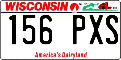 WI license plate 156PXS