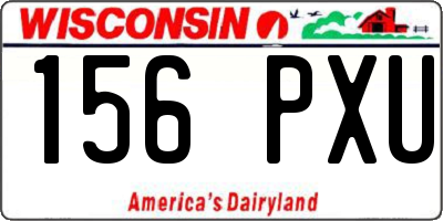 WI license plate 156PXU