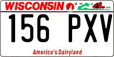 WI license plate 156PXV
