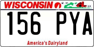 WI license plate 156PYA