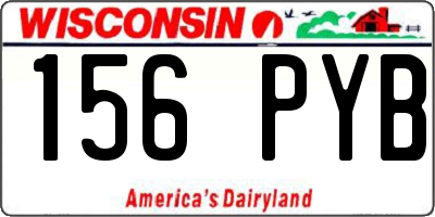 WI license plate 156PYB