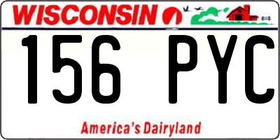 WI license plate 156PYC