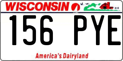 WI license plate 156PYE