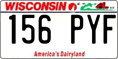 WI license plate 156PYF
