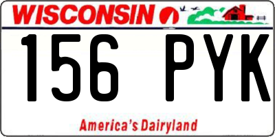 WI license plate 156PYK