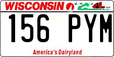 WI license plate 156PYM