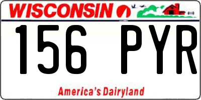 WI license plate 156PYR