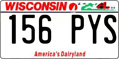 WI license plate 156PYS