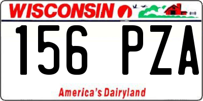 WI license plate 156PZA