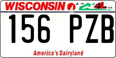 WI license plate 156PZB