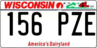 WI license plate 156PZE
