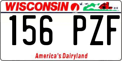 WI license plate 156PZF