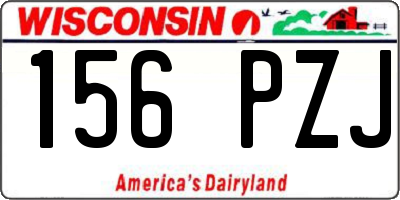 WI license plate 156PZJ
