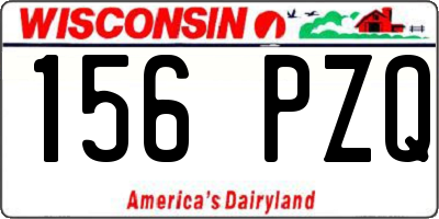 WI license plate 156PZQ