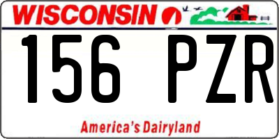 WI license plate 156PZR