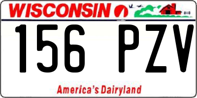 WI license plate 156PZV