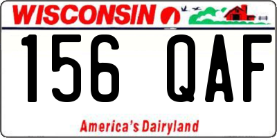 WI license plate 156QAF