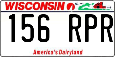 WI license plate 156RPR