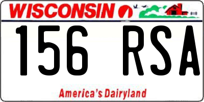 WI license plate 156RSA