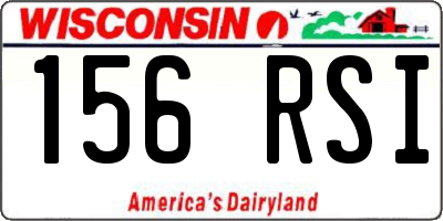 WI license plate 156RSI