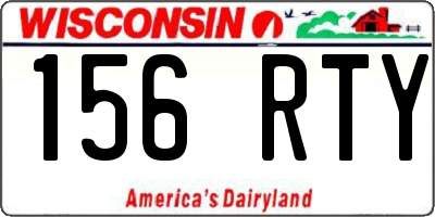 WI license plate 156RTY