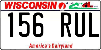 WI license plate 156RUL