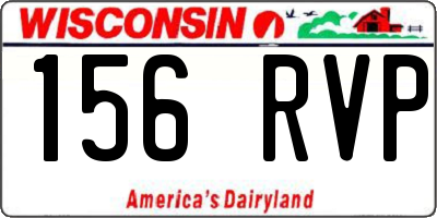 WI license plate 156RVP