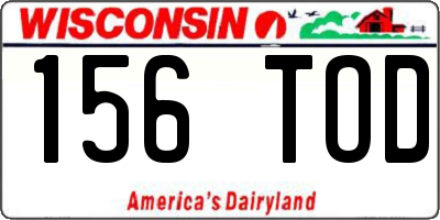 WI license plate 156TOD