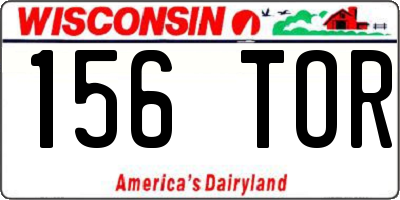WI license plate 156TOR