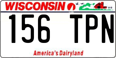 WI license plate 156TPN