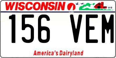 WI license plate 156VEM