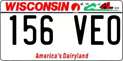 WI license plate 156VEO