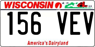 WI license plate 156VEV