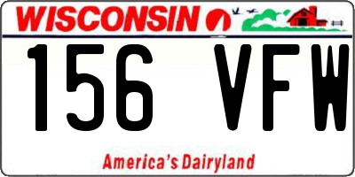 WI license plate 156VFW