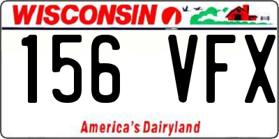 WI license plate 156VFX