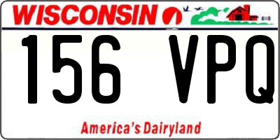 WI license plate 156VPQ