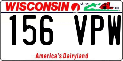 WI license plate 156VPW