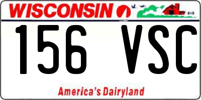 WI license plate 156VSC