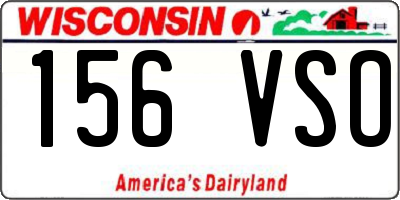 WI license plate 156VSO